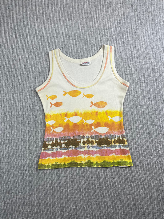 90's Fish Pattern Tank Top