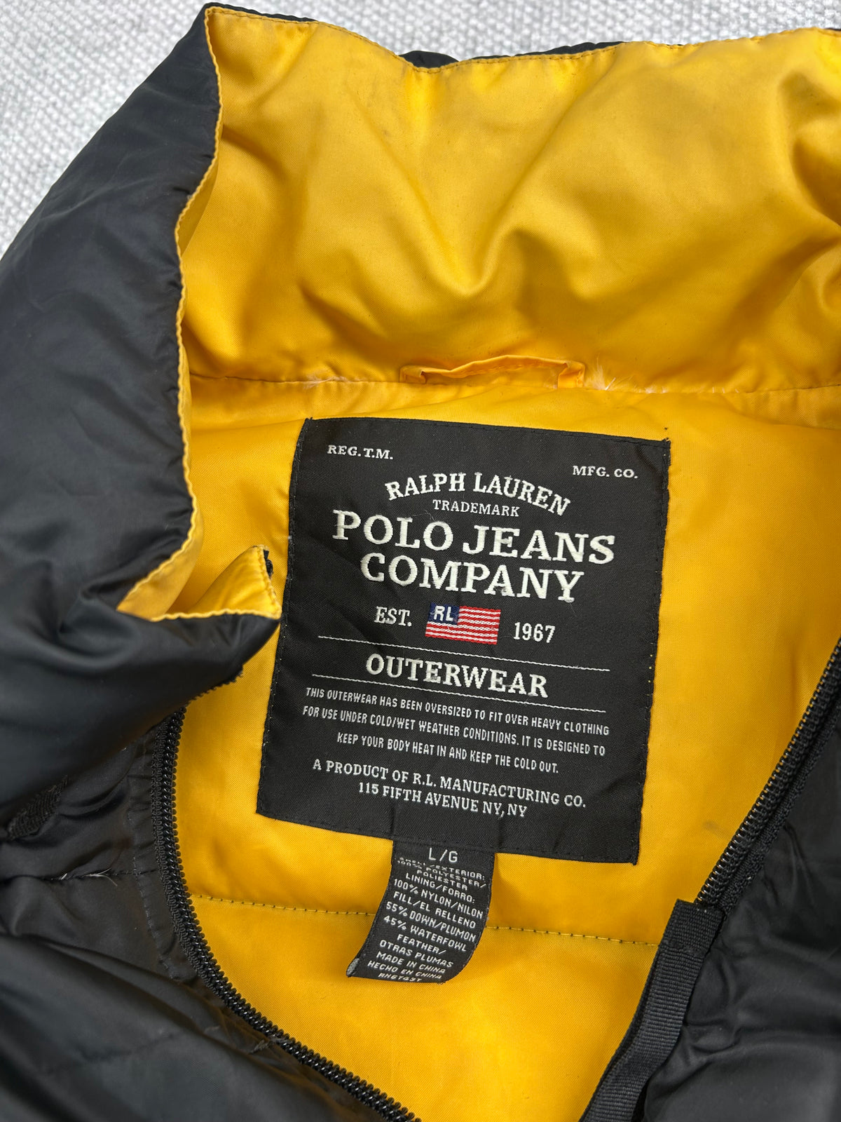 Y2K Polo Jeans Black Puffer Jacket