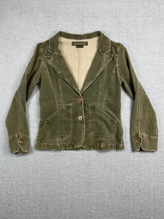 Y2K Green Corduroy Fitted Jacket