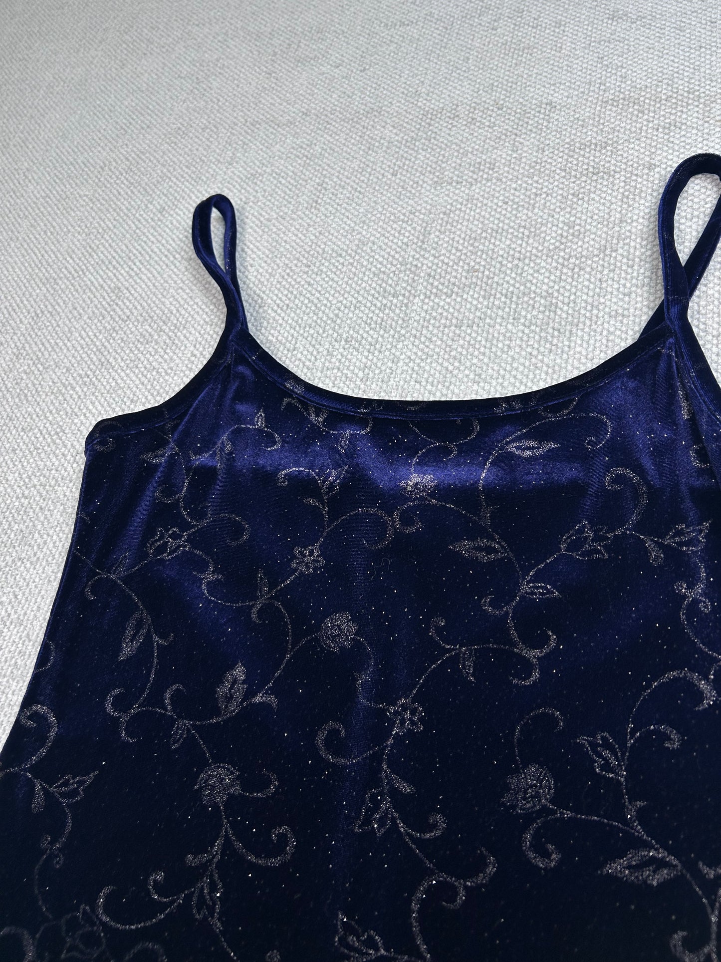 90's Blue Sparkly Velour Dress