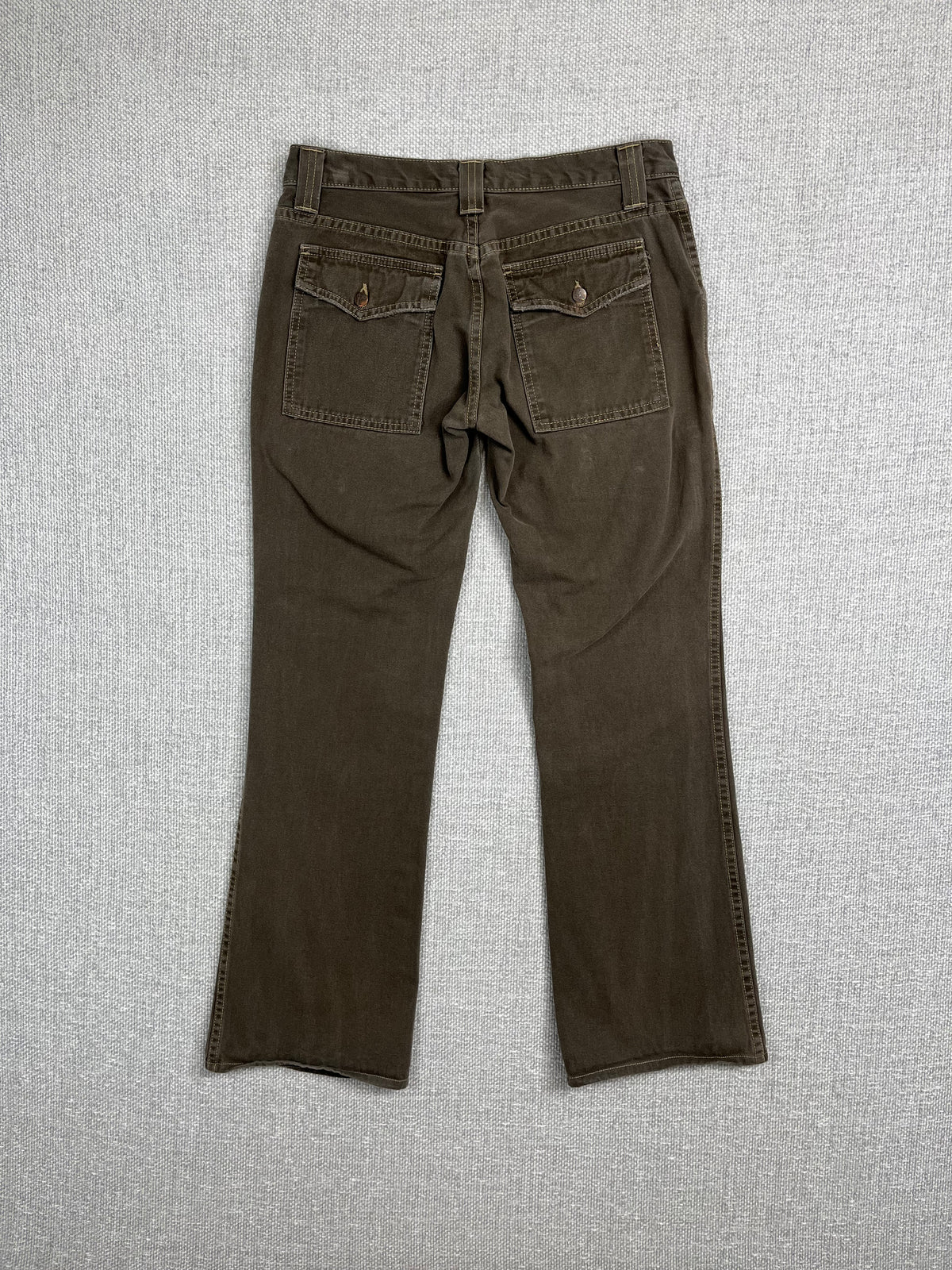 Y2K Olive Flare Pants 30"