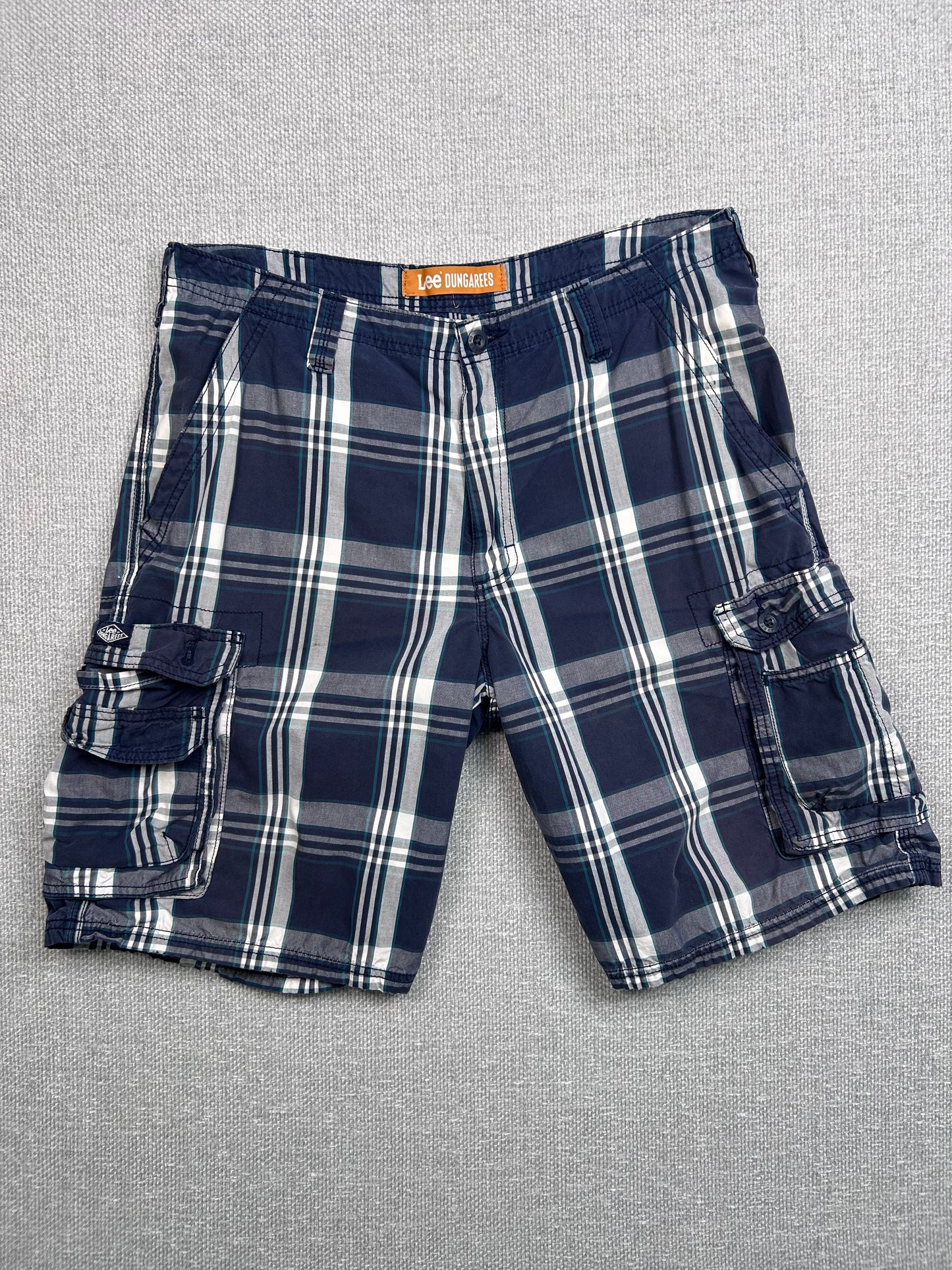 Y2K Plaid Baggy Shorts 34”