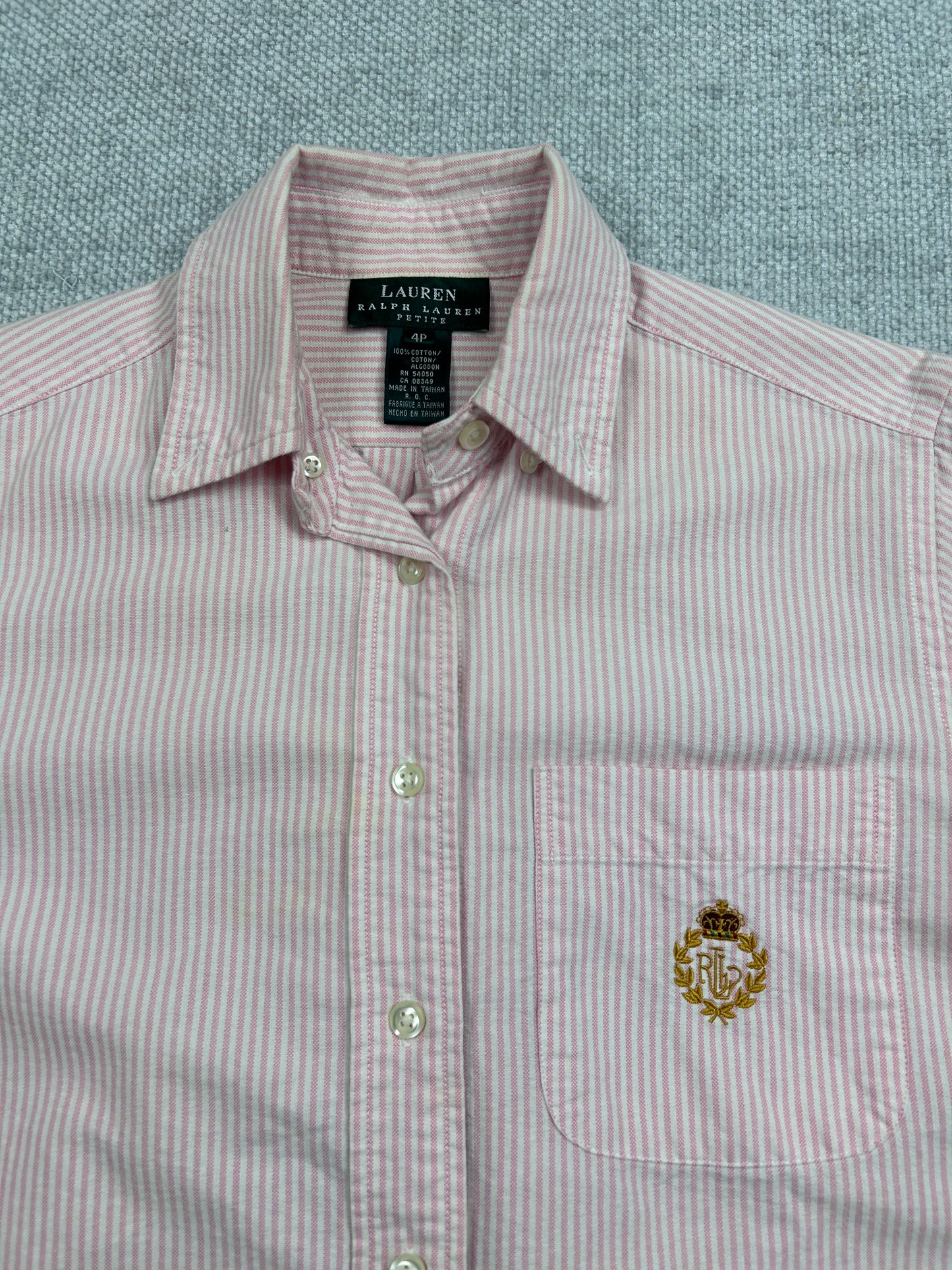 Y2K Ralph Lauren Pink Striped Button Down