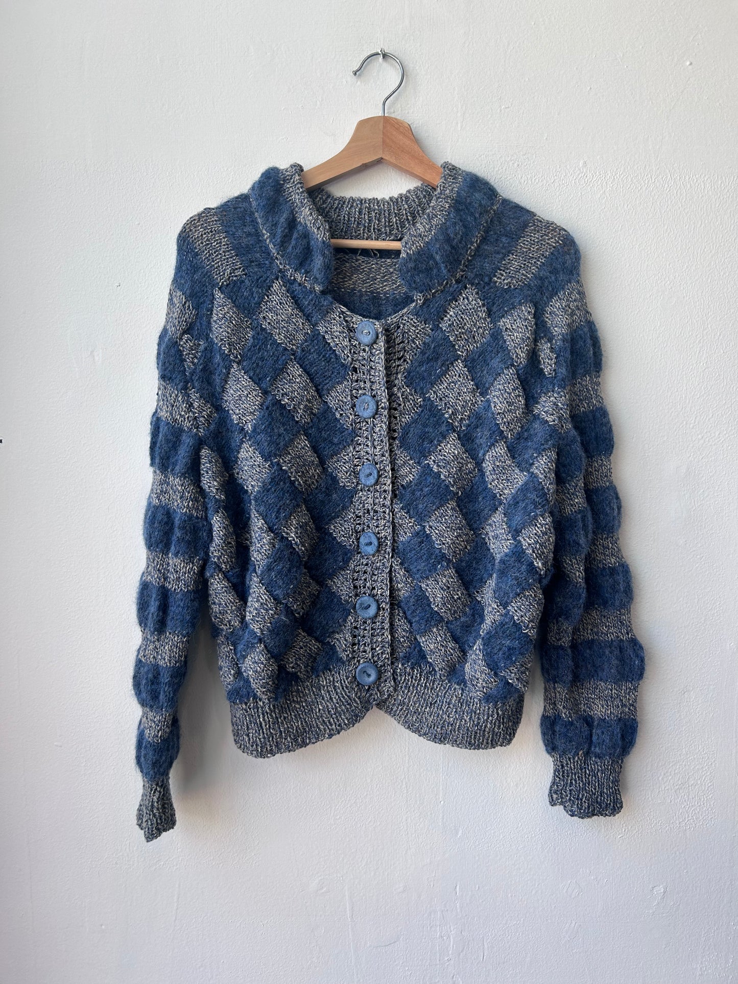 Handmade Blue Knit Cardigan