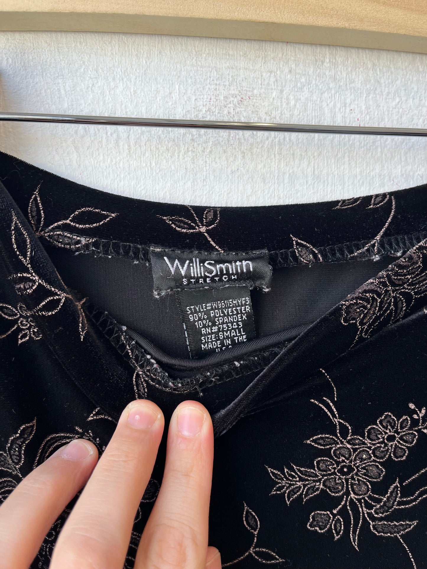 90's Velvet Floral Maxi Skirt 26-28"