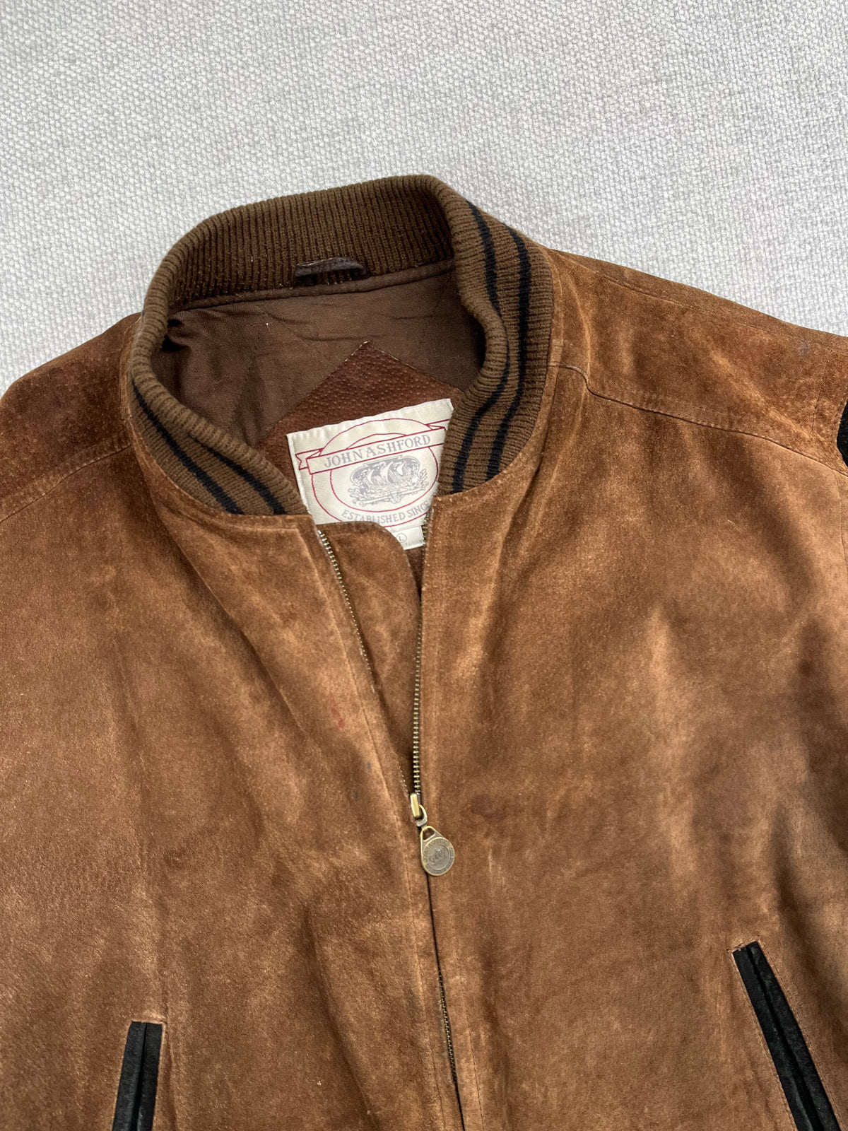 90’s Suede  2-Tone Bomber Jacket
