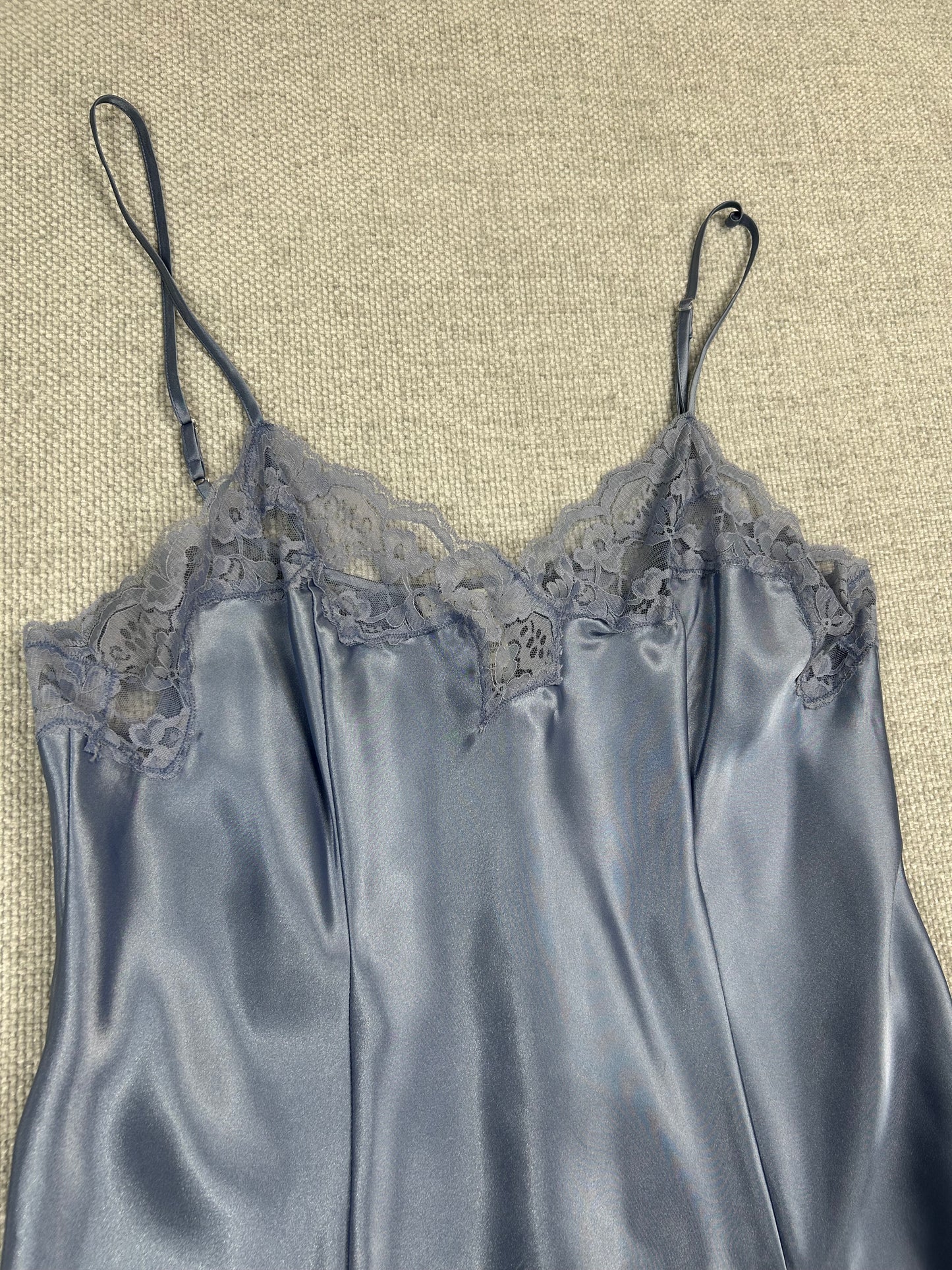 Y2K Blue Lace Slip Dress