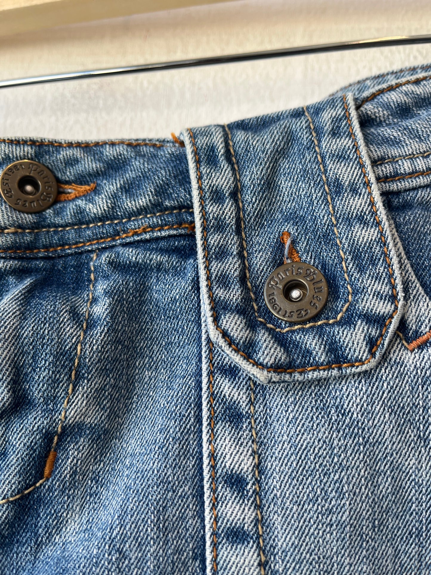 Y2K Paris Blues Denim Mini Skirt 29"