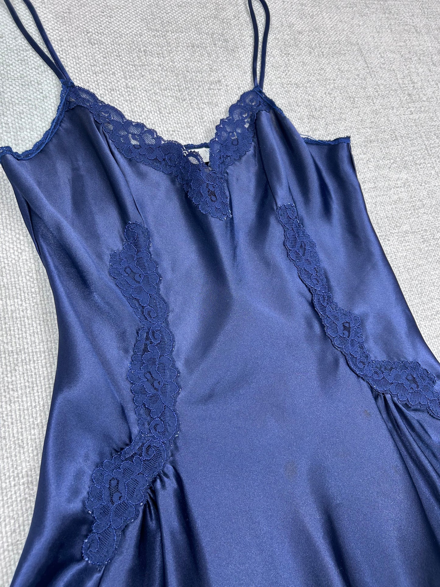 90's Navy Lace Slip Dress
