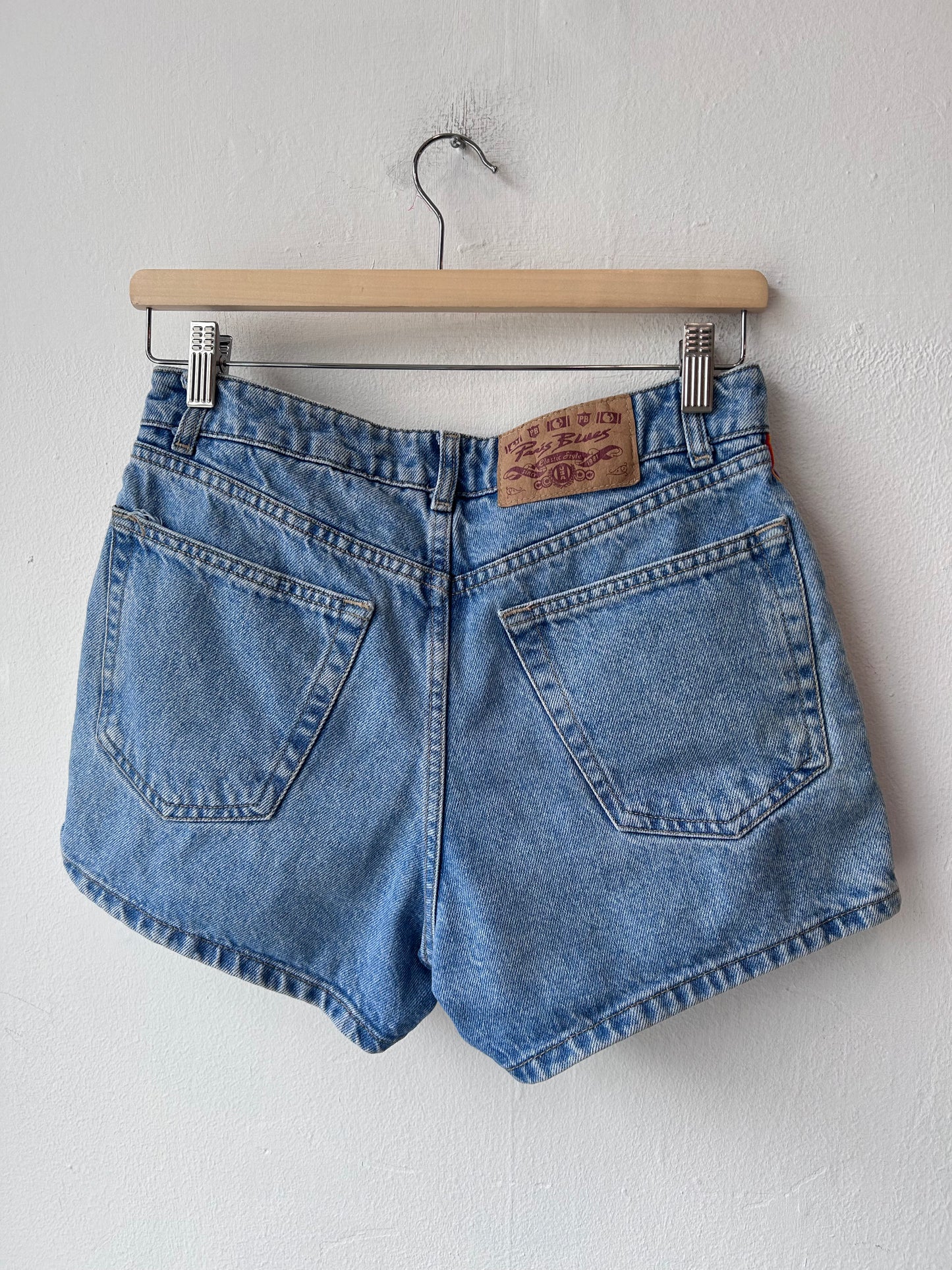90's Rainbow Stripe Denim Shorts 27"