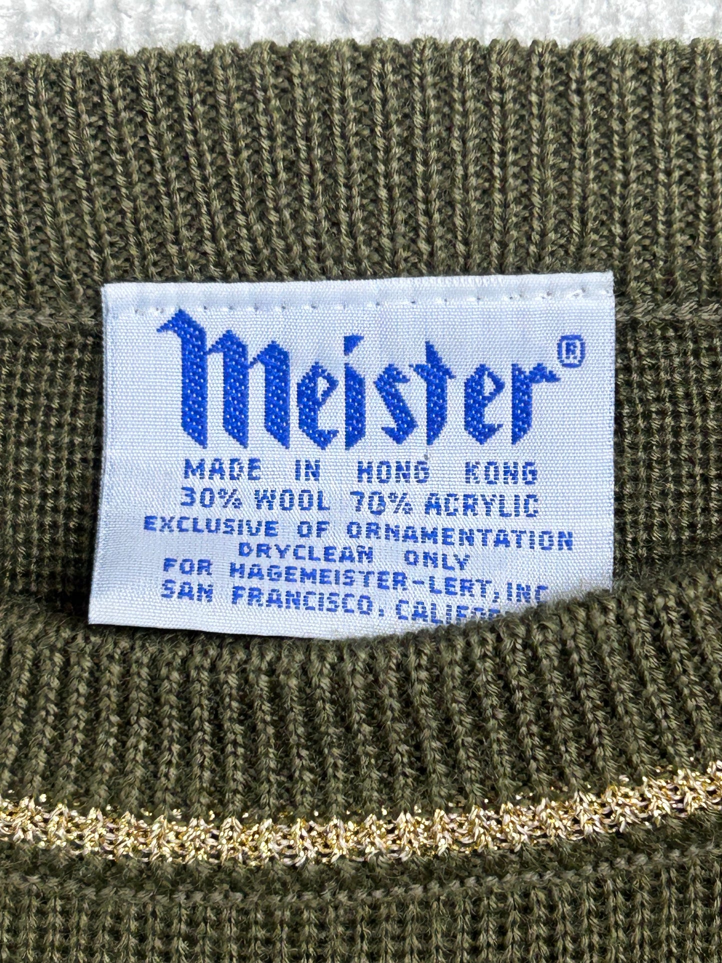 80's Wool Blend Star Ski Sweater
