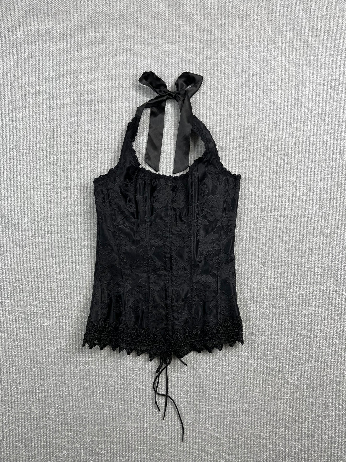 Y2K Black Halter Corset