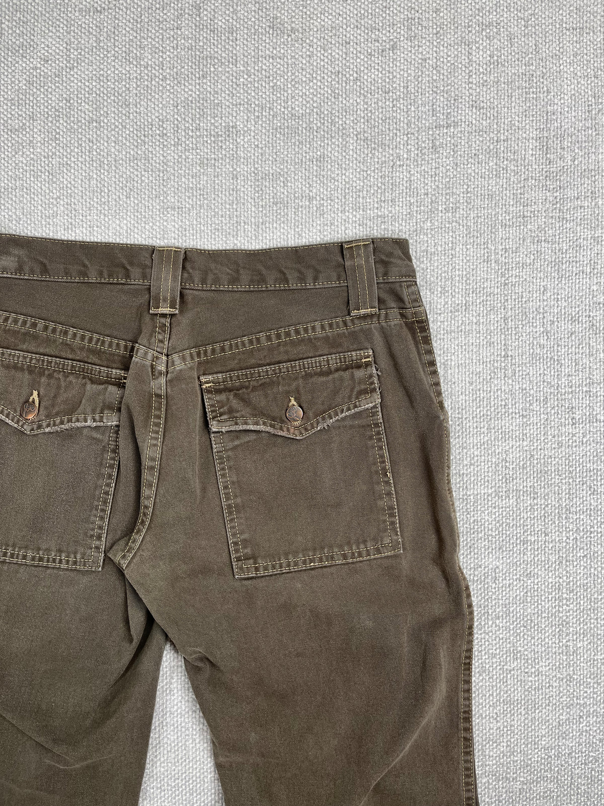 Y2K Olive Flare Pants 30"