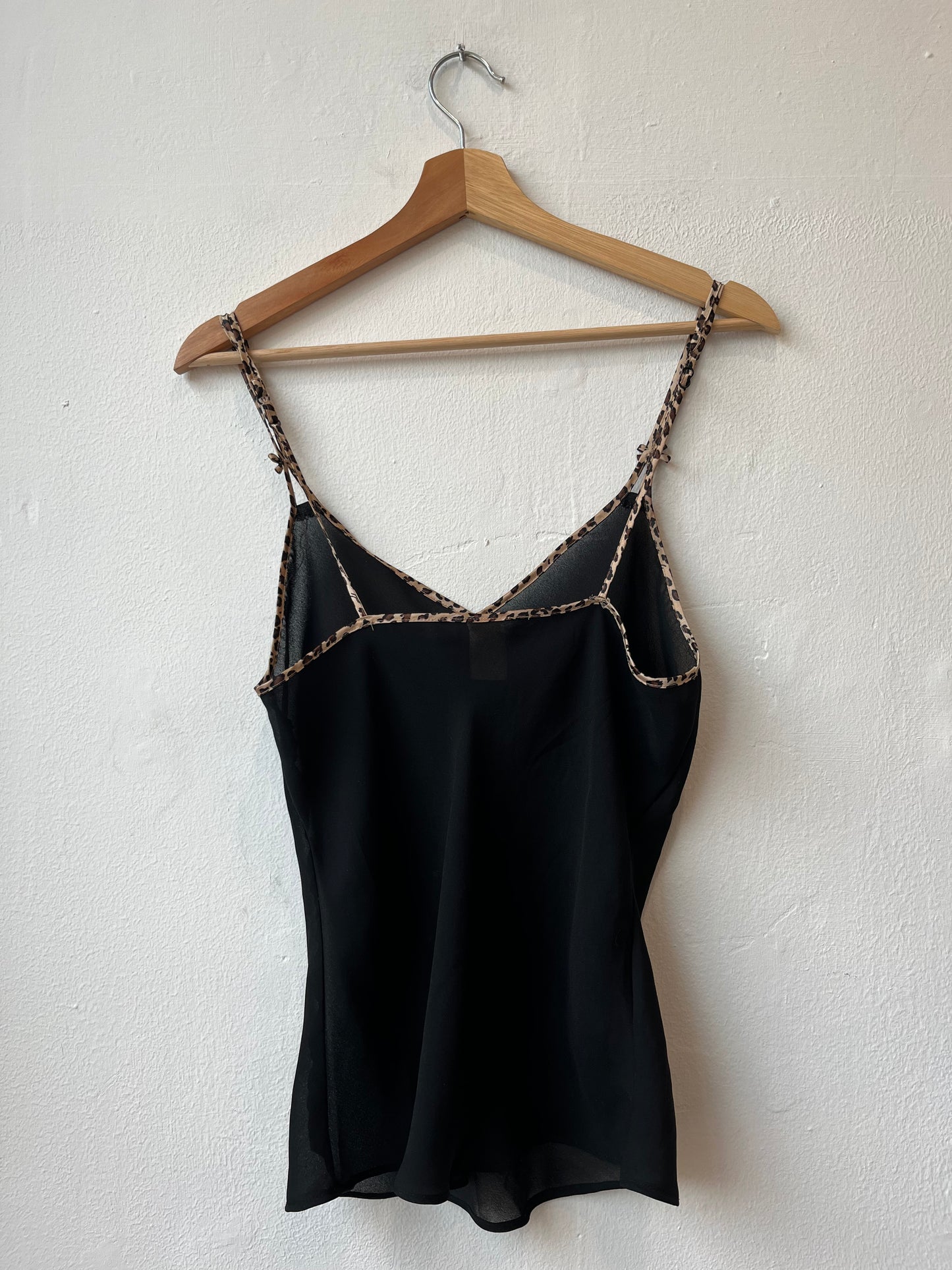 90’s Sheer Leopard Trim Camisole