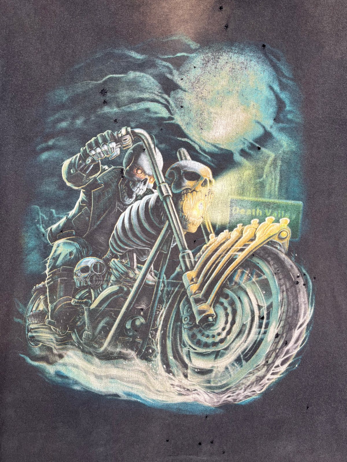 Y2K Skeleton Motorcycle T-Shirt