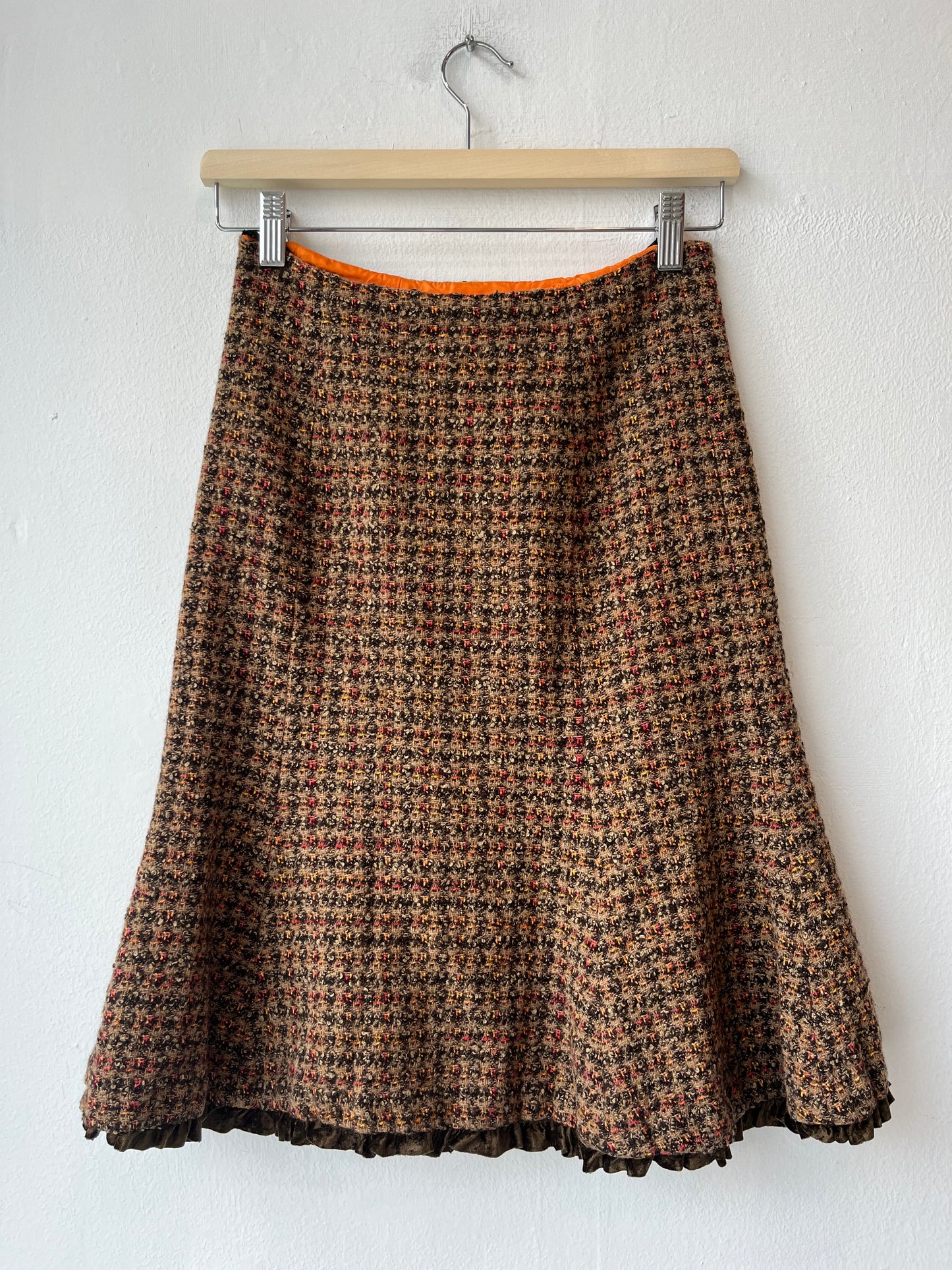 80's Wool Ruffle Skirt 25"