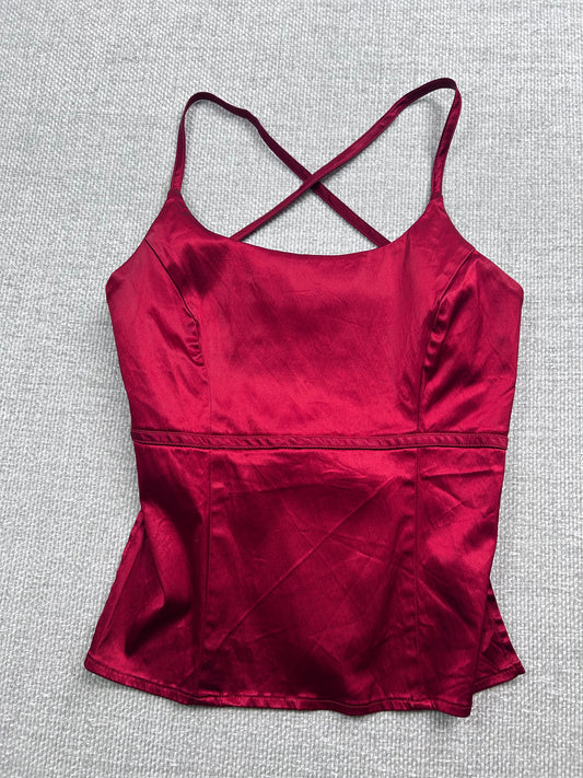 90's Red Open Back Top