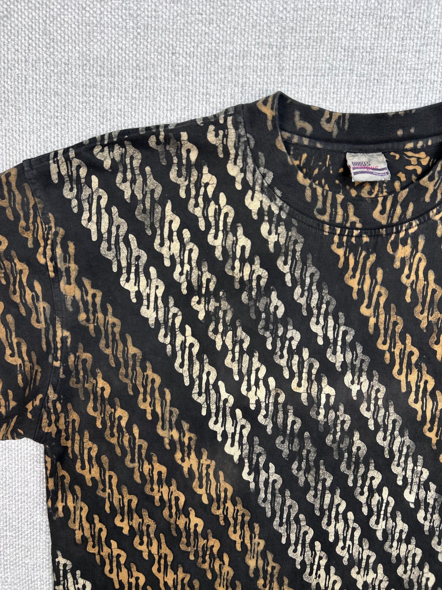 Y2K Patterned Black T-Shirt