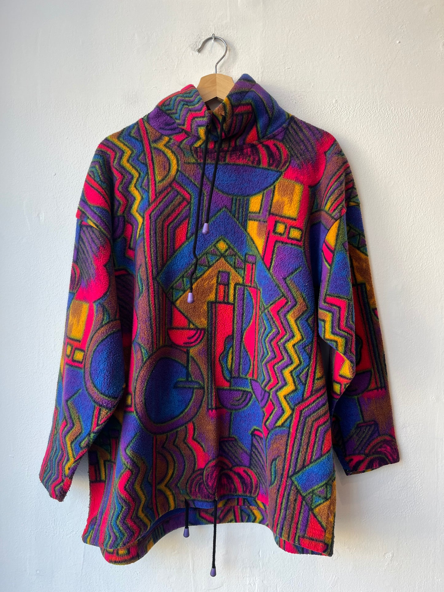 80's Abstract Fleece Pullover