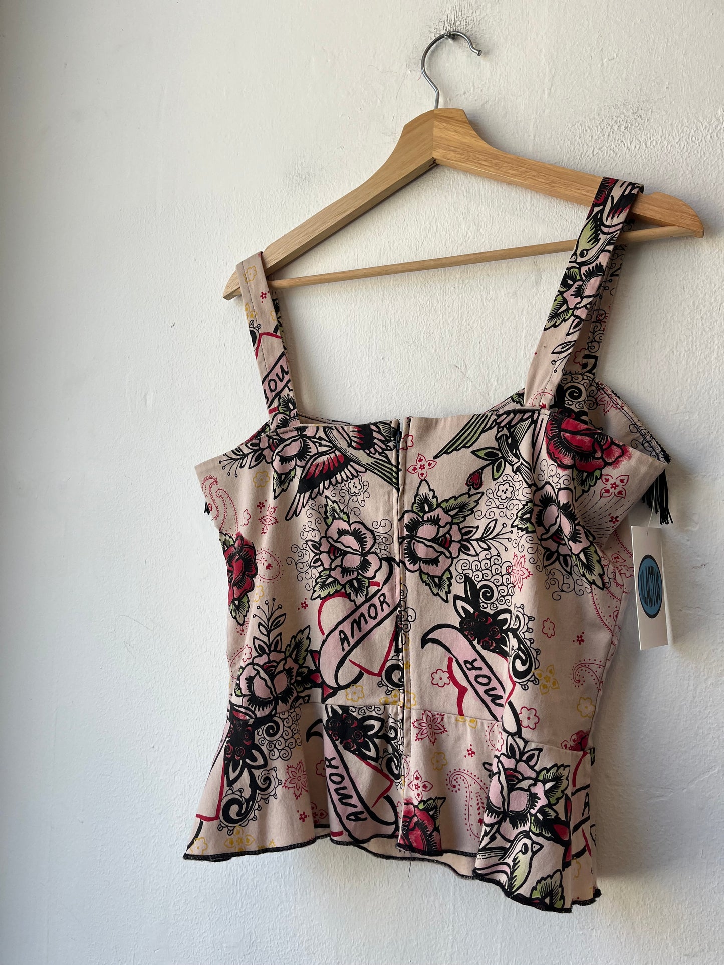 Y2K Fringe Pattern Top