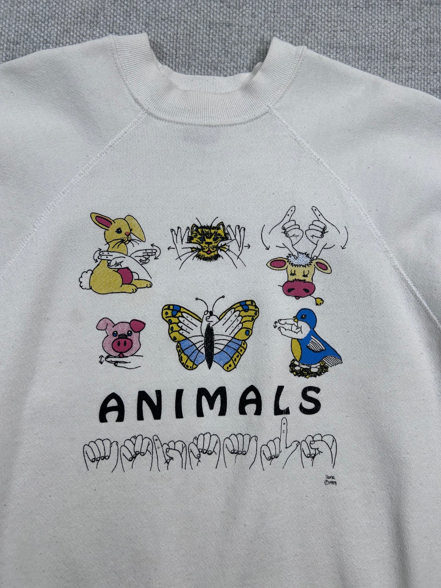90's Sign Language Animals Sweatshirt