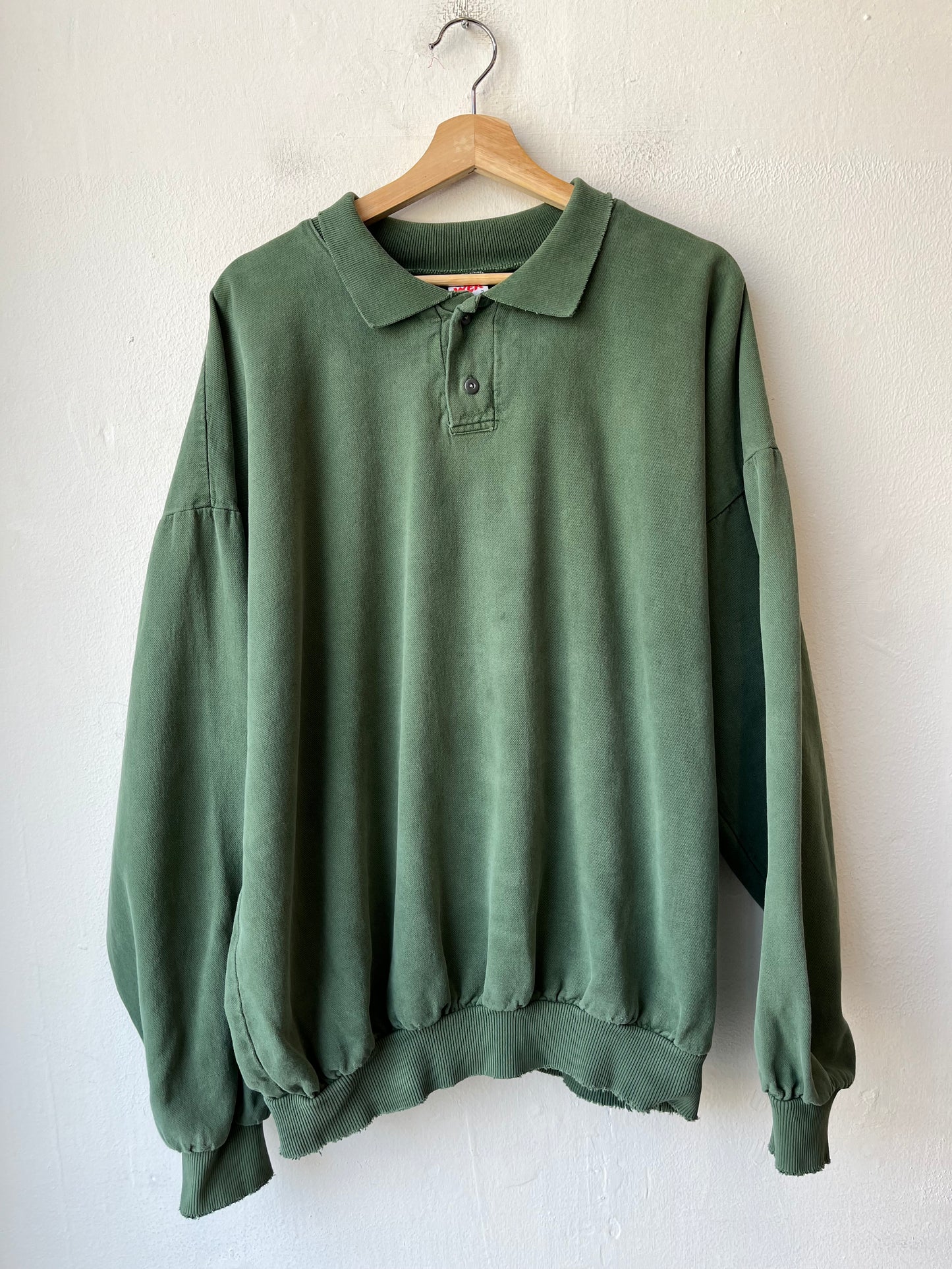 90's Green Henley Sweatshirt