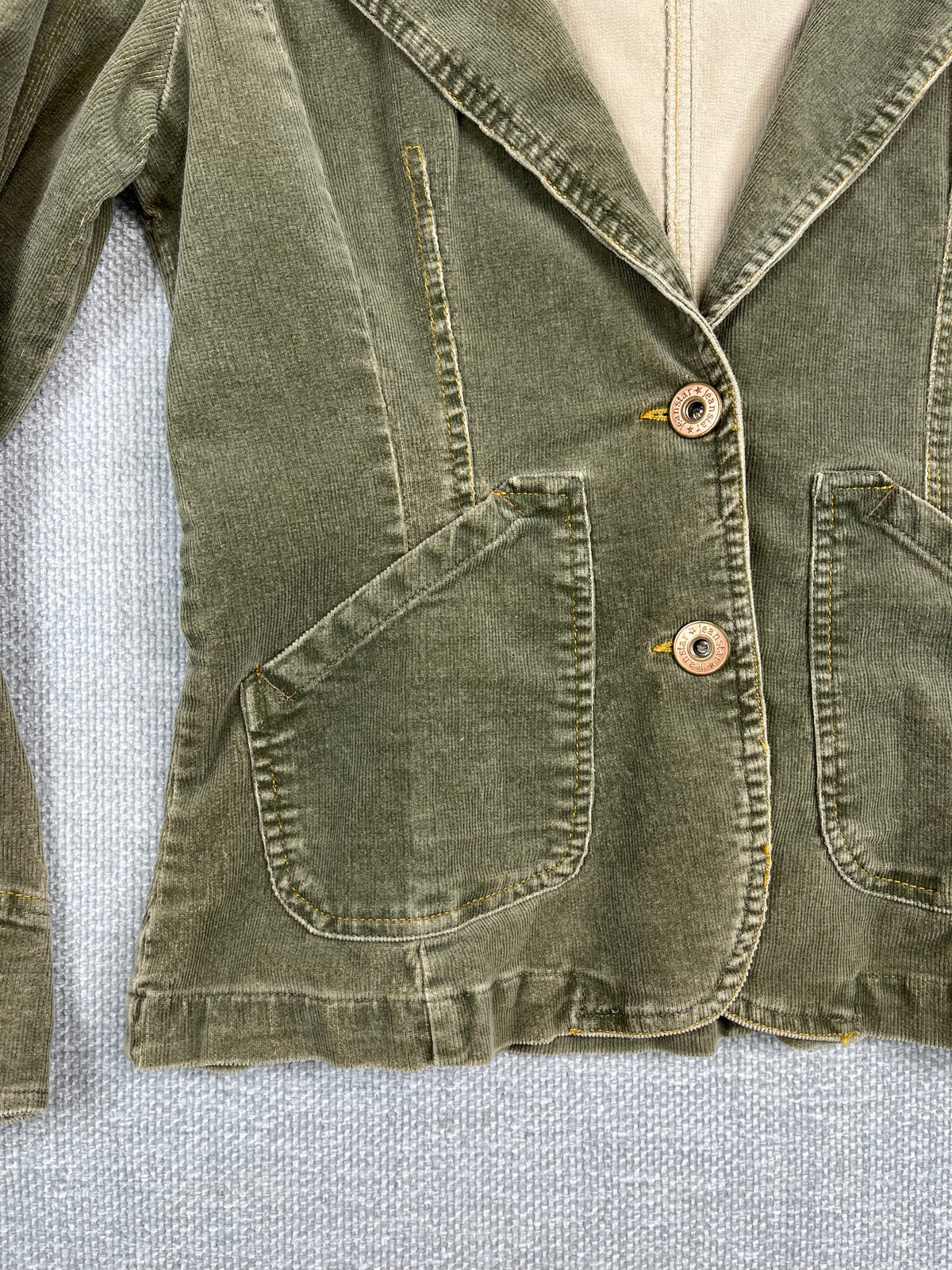 Y2K Green Corduroy Fitted Jacket
