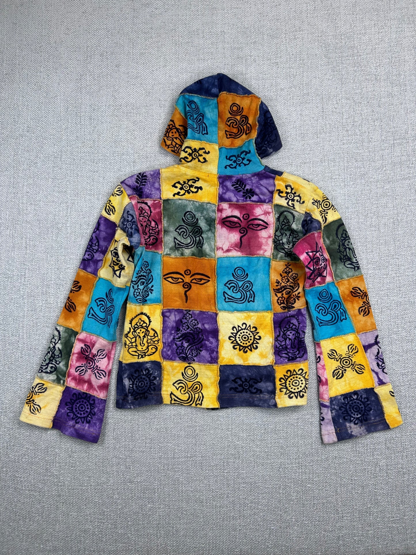 Y2K Patchwork Zip Up Hoodie