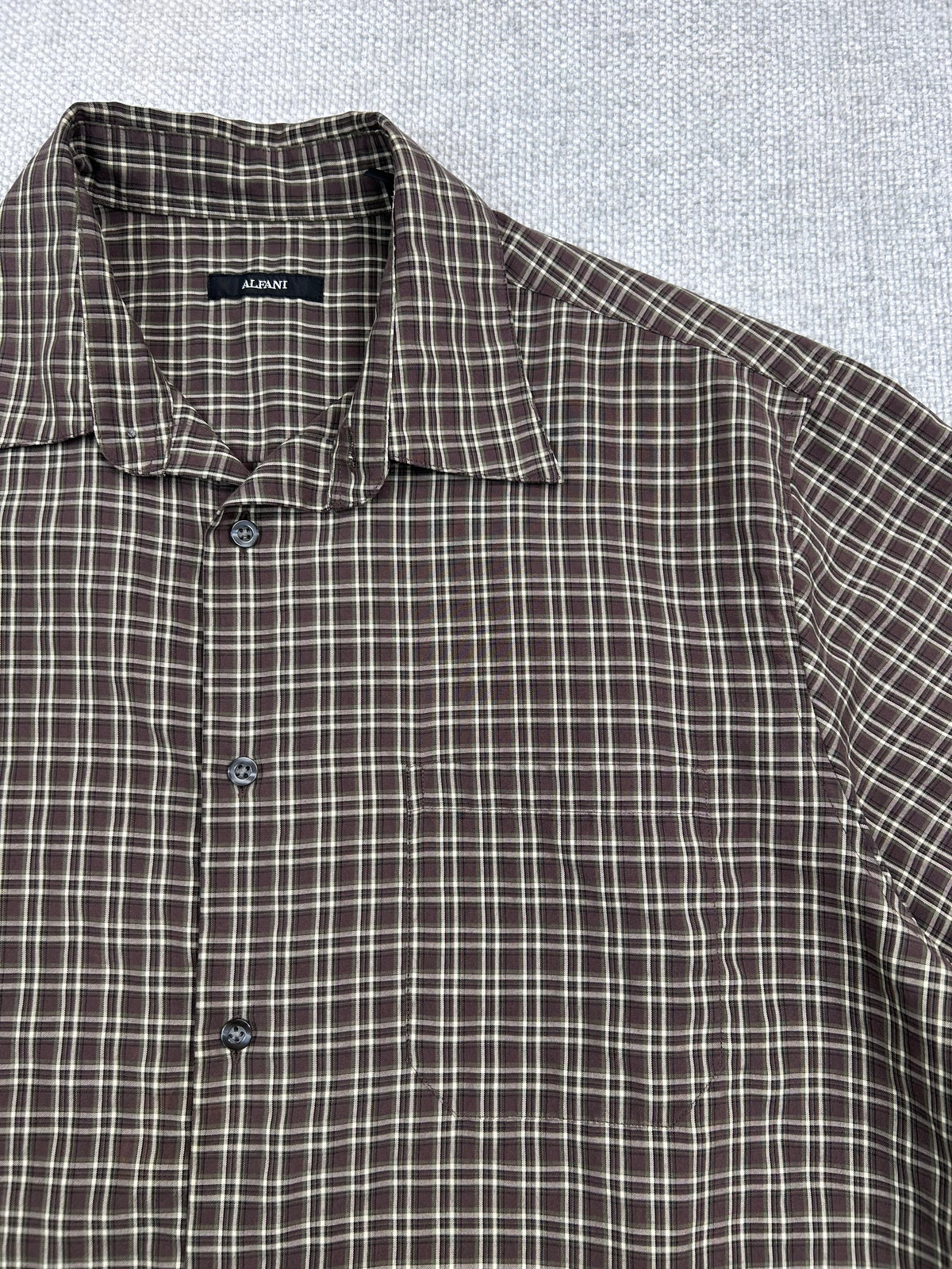 Y2K Brown Plaid Button Up Shirt