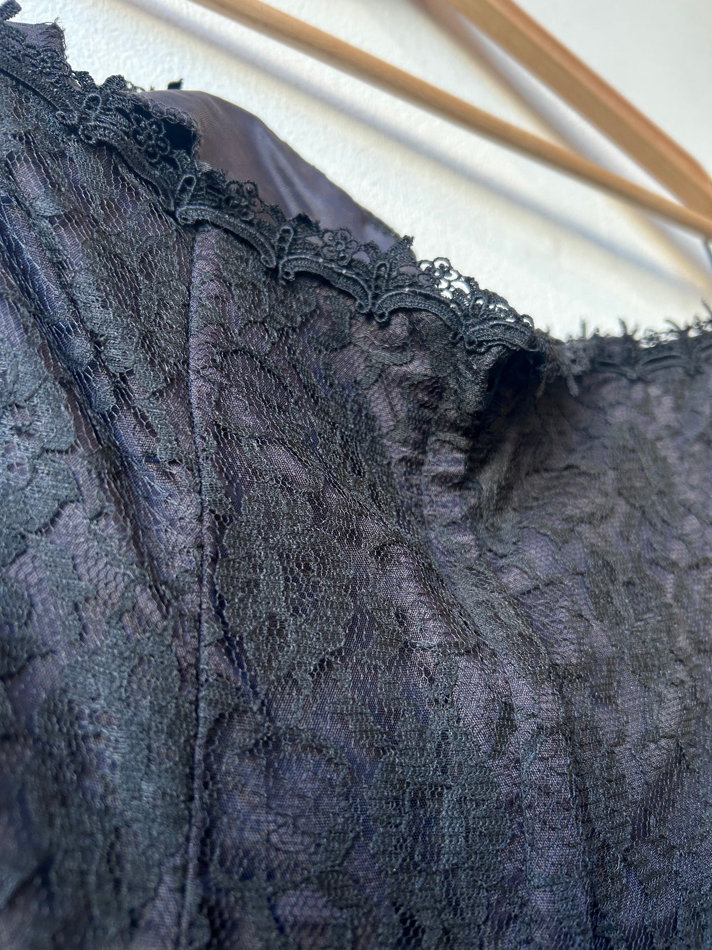 80’s Gunne Sax Strapless Black Lace Dress