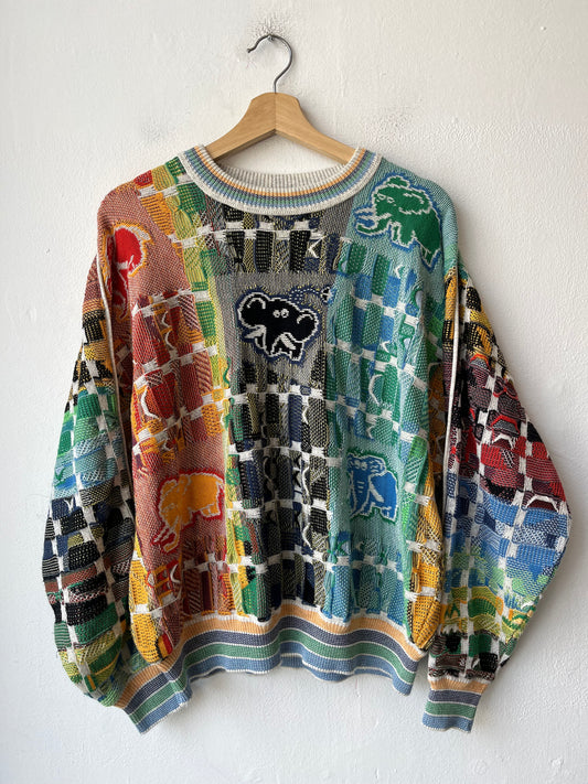 Y2K Elephant Multicolor Sweater