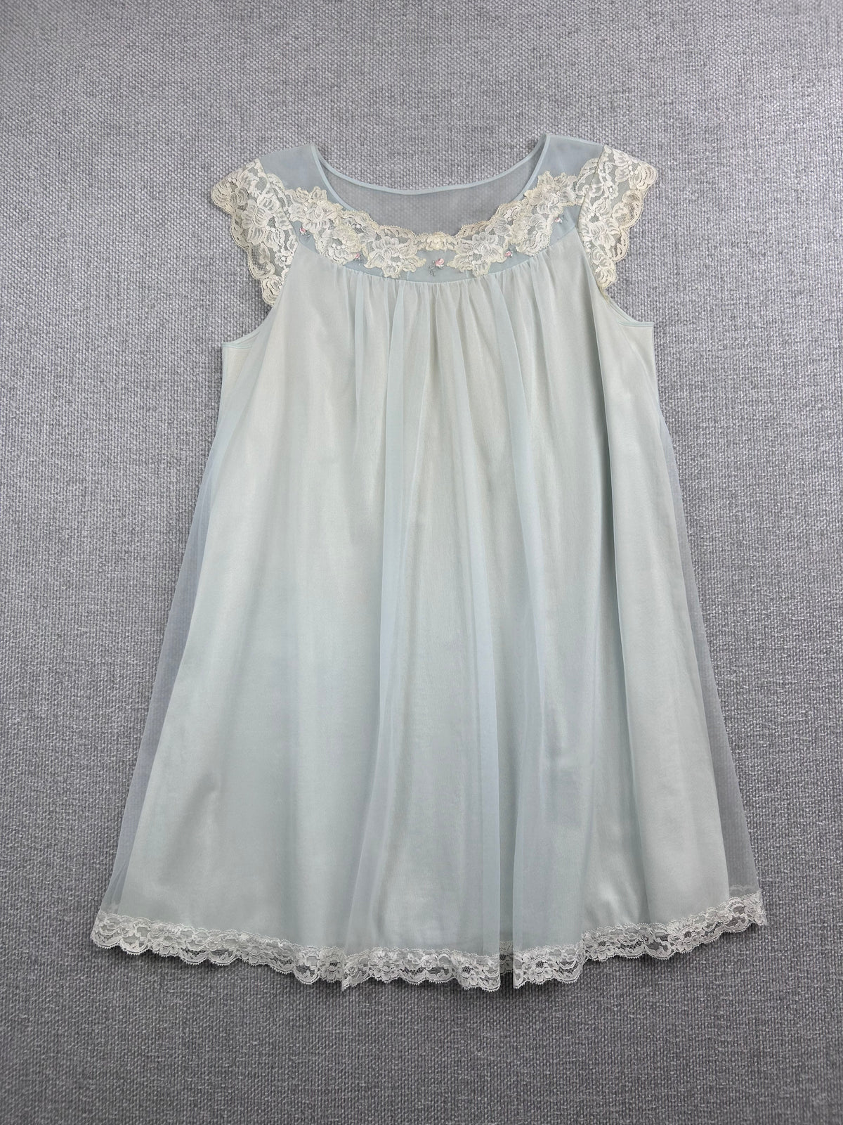 60's Light Blue Lace Nightgown