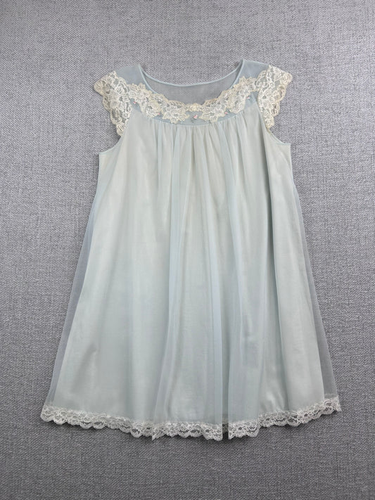 60's Light Blue Lace Nightgown