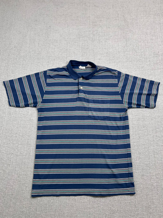 90's Striped Polo Shirt