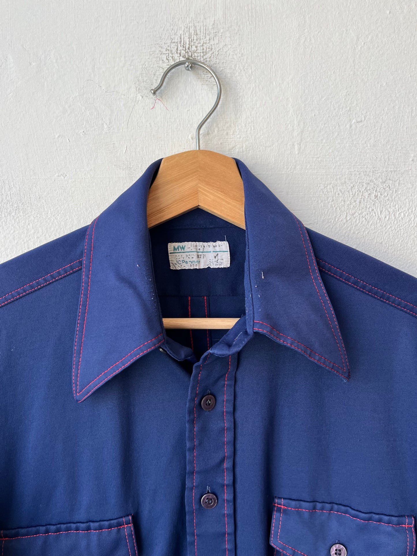 70's Contrast Stitch Button Up Shirt