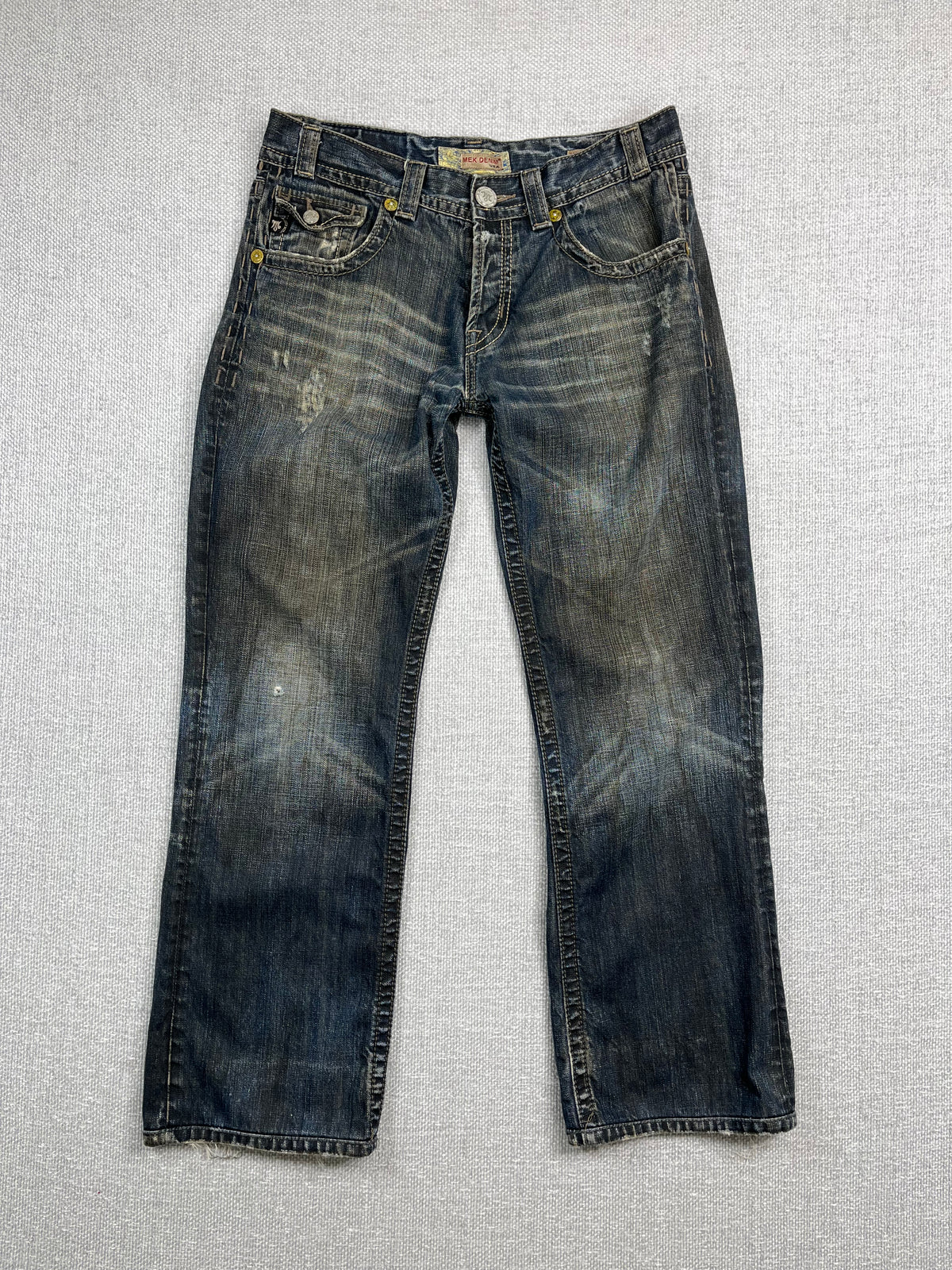 Y2K Distressed Bootcut Jeans 34"