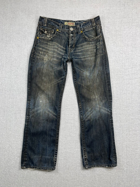 Y2K Distressed Bootcut Jeans 34"