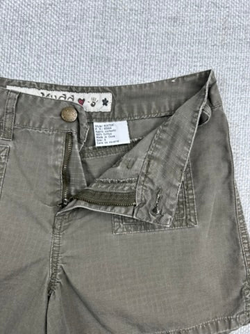 Y2K Mudd Olive Mini Shorts 27"