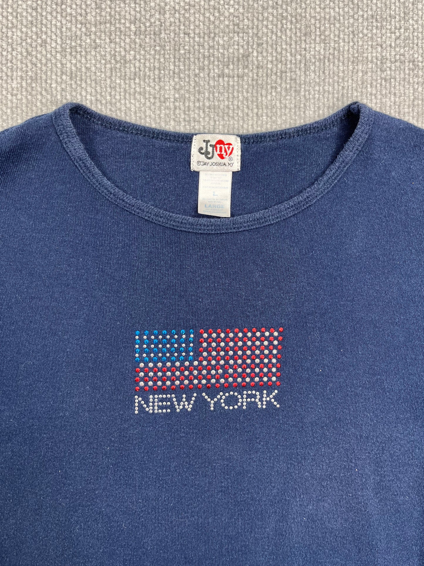 Y2K Bedazzled New York Baby Tee