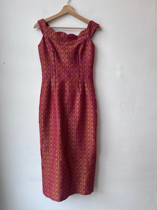 70's Full Length Poly Dress