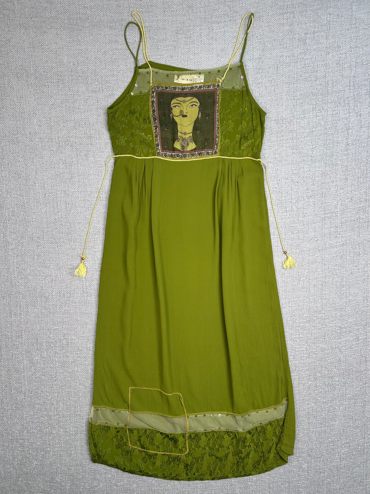 Y2K Green Rayon Dress