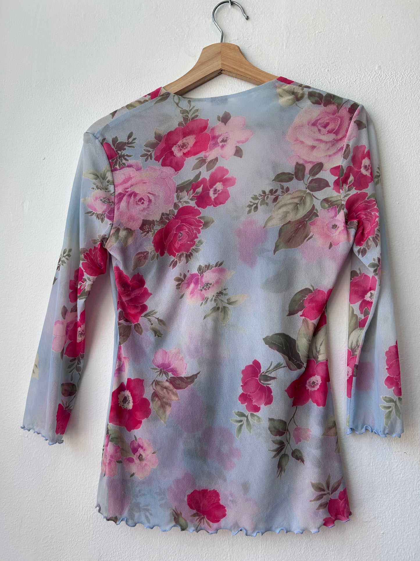 90's Floral Sheer Blouse