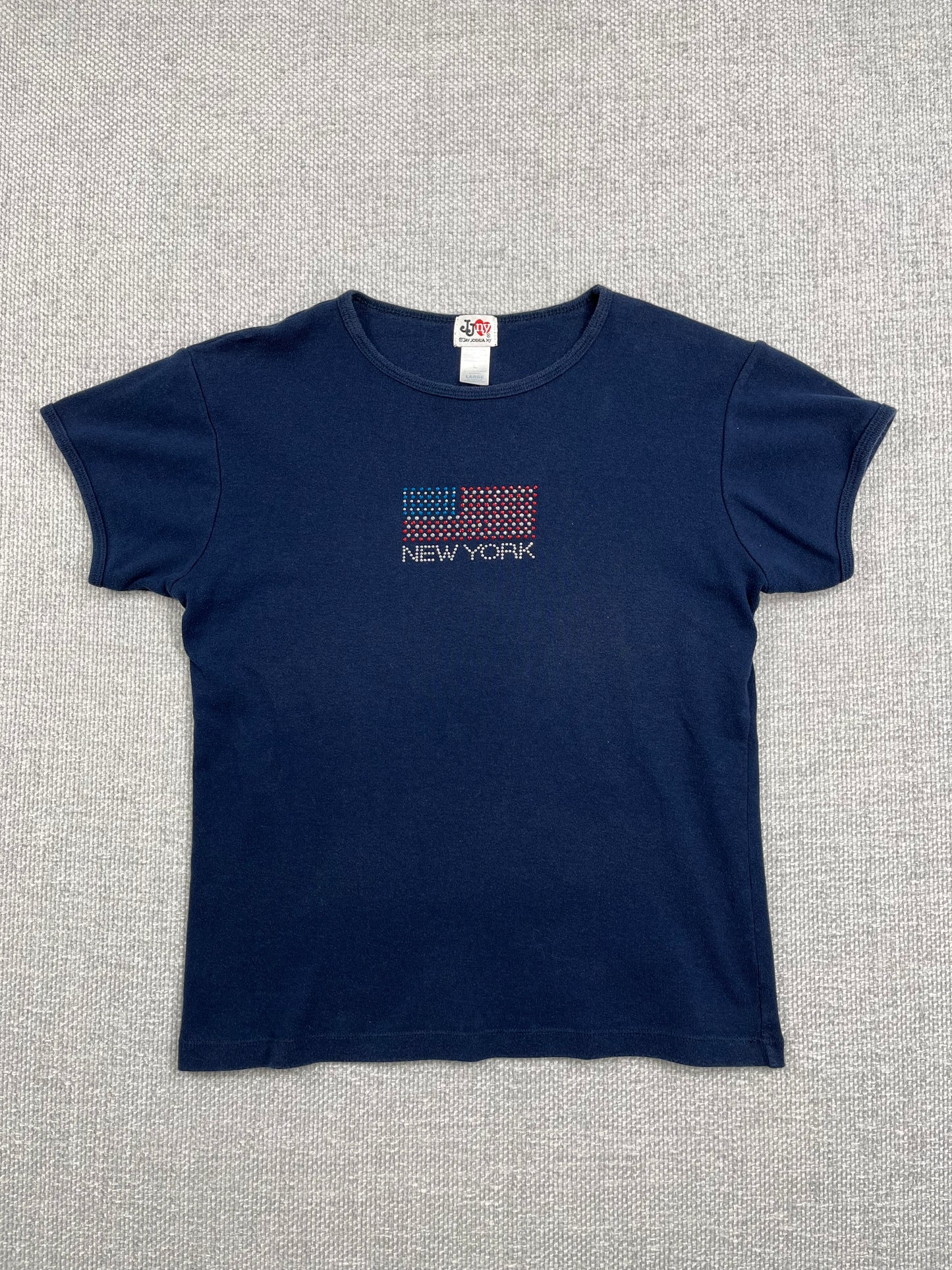 Y2K Bedazzled New York Baby Tee