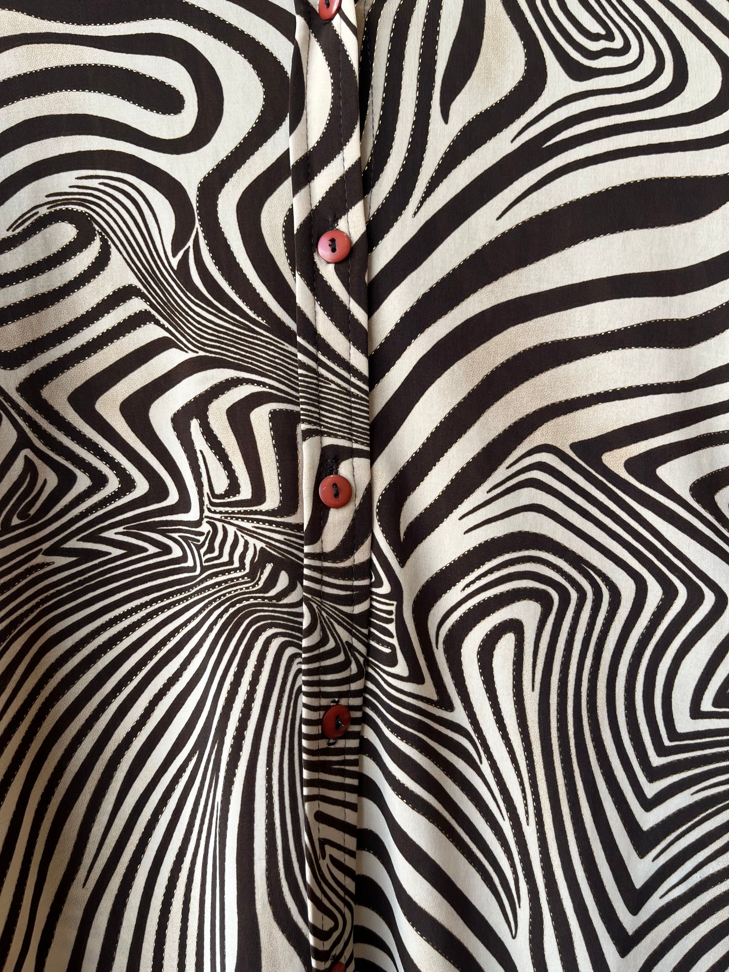 90's Swirly Brown Blouse