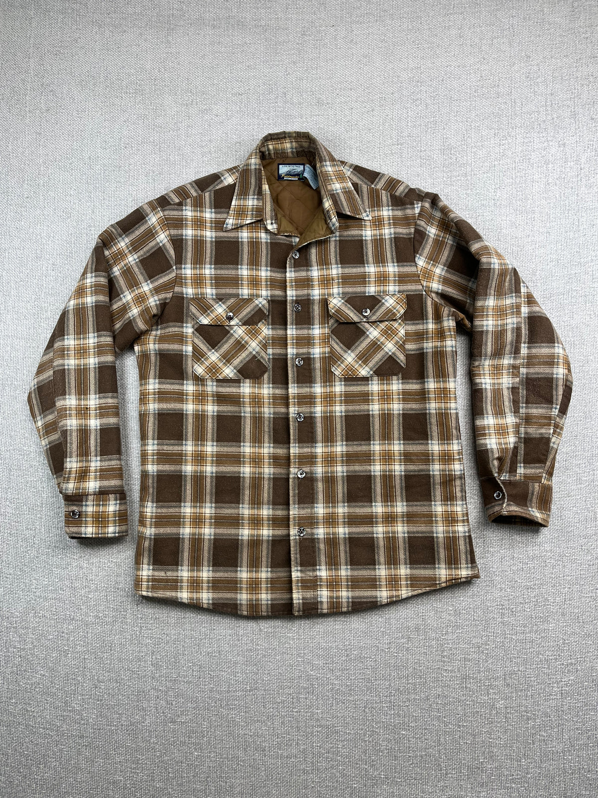 90’s Brown Plaid Flannel Shirt