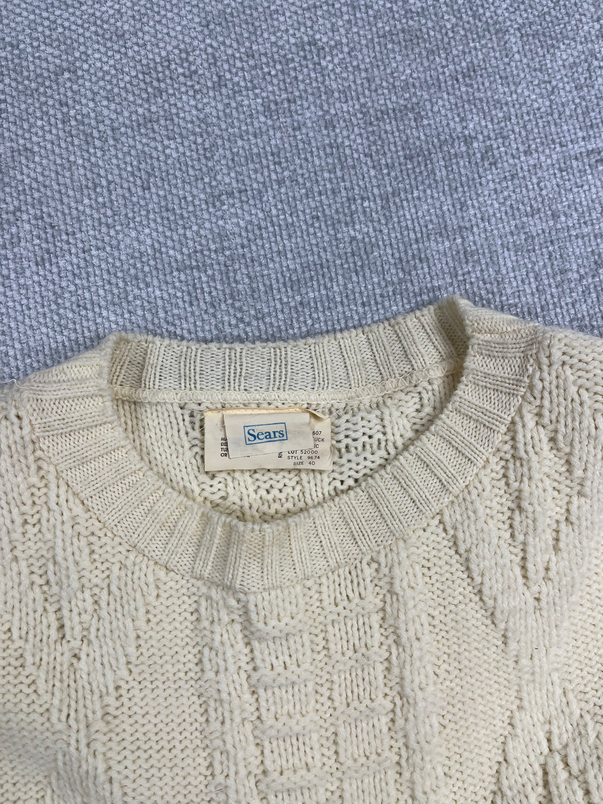 70's White Knit Sweater