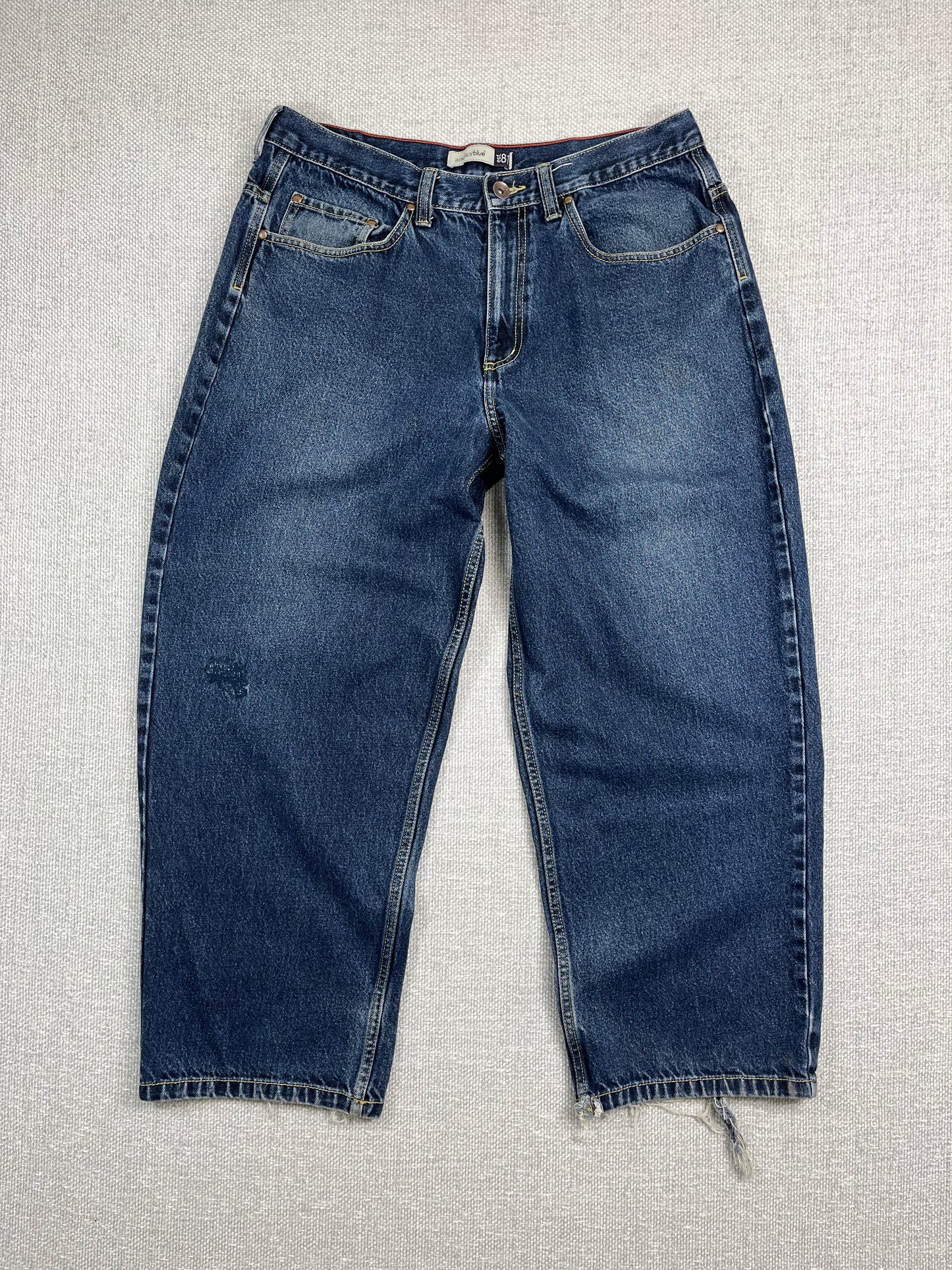 Y2K Anchor Blue Baggy Jeans 34"