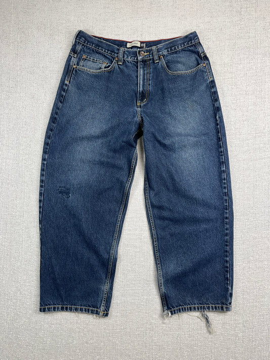 Y2K Anchor Blue Baggy Jeans 34"