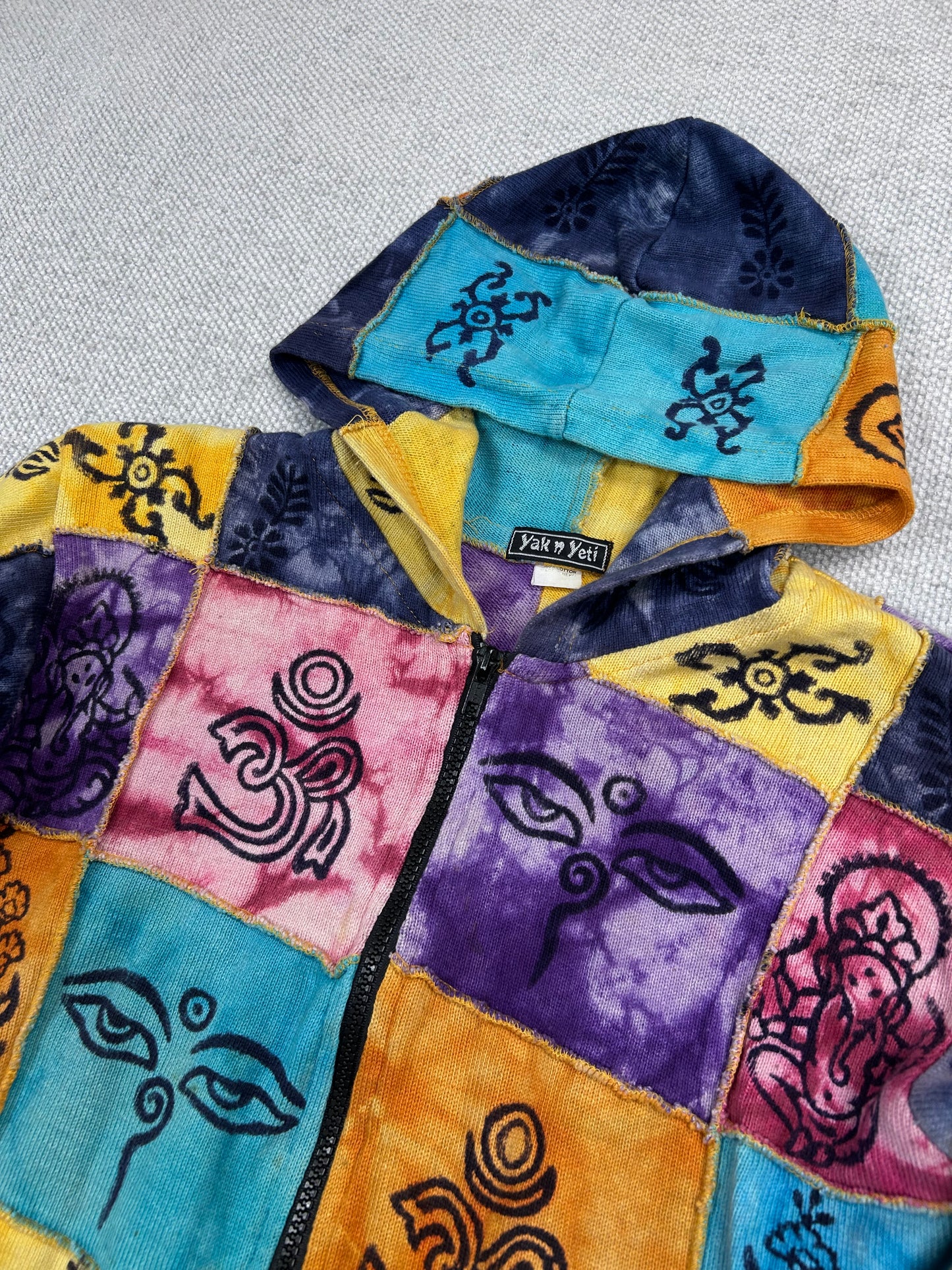 Y2K Patchwork Zip Up Hoodie