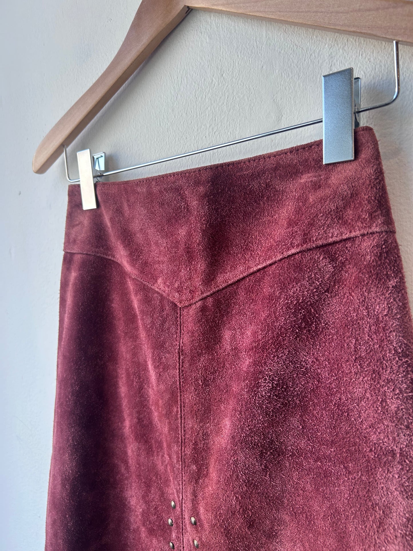 90’s Leather Studded Skirt 26"